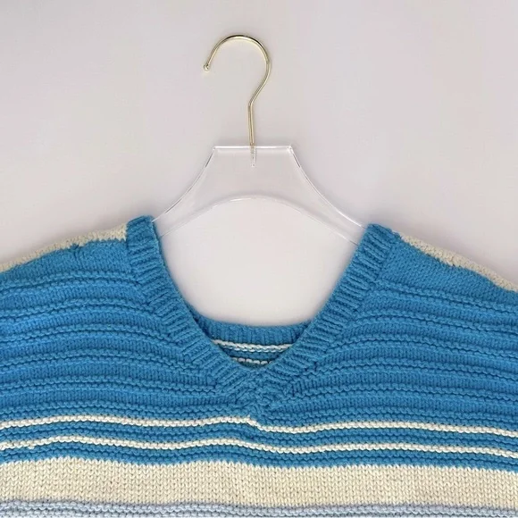 Vintage Knit Vest Sweater Top Shirt Cottagecore Granny Festival Size Medium - Picture 4 of 10
